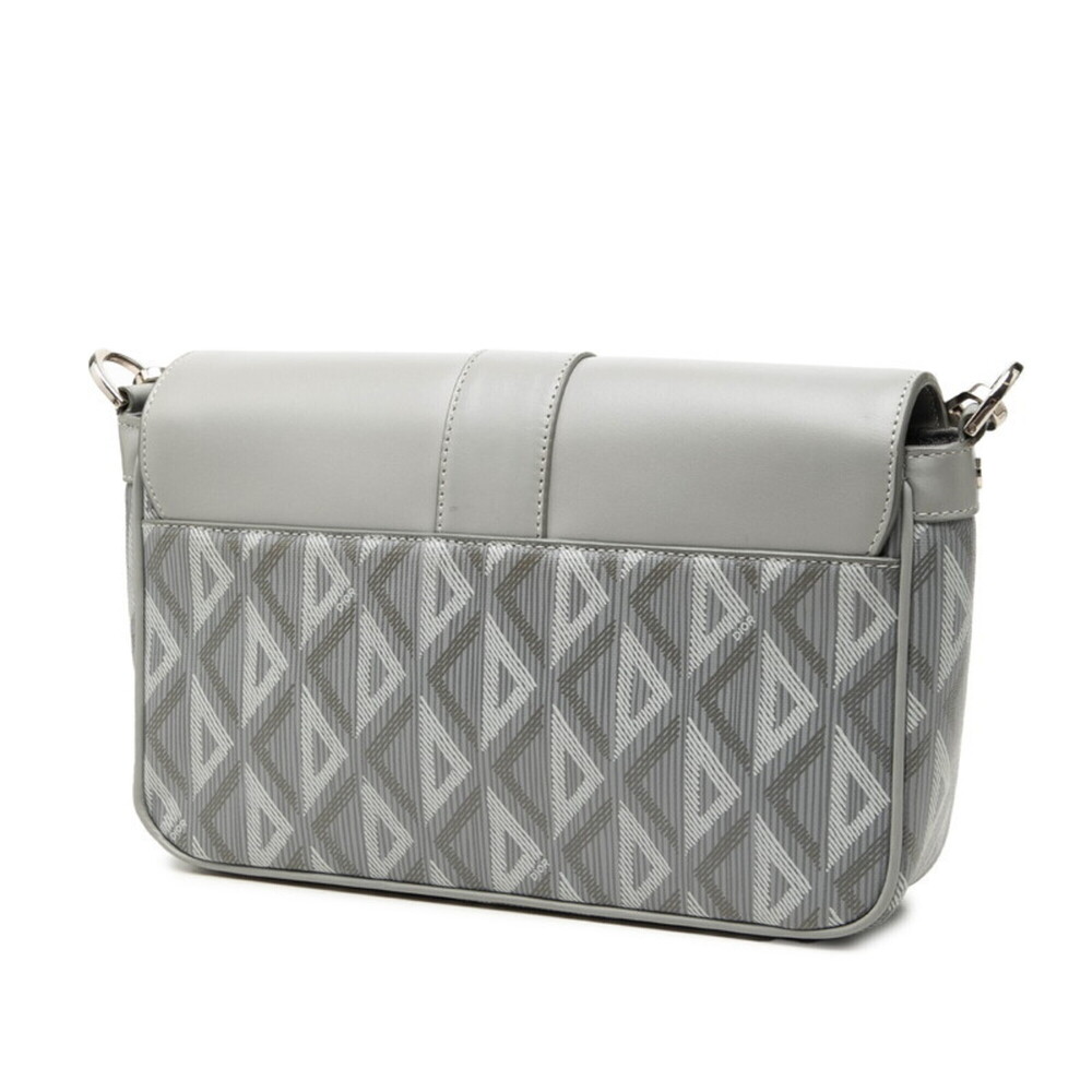 DIOR Gray Diamond Leather Shoulder Bag - Picture 2 of 7